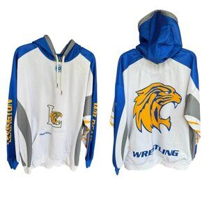 Lexington Wildcats Wrestling Hoodie Adult Size XL Knockout White Blue Yellow